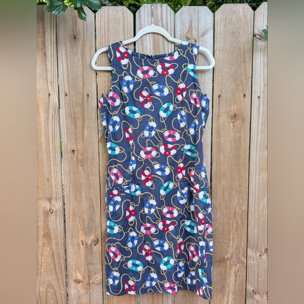 Vintage Talbot's Nautical Patterned Coastal Print Cotton Sleeveless Dress